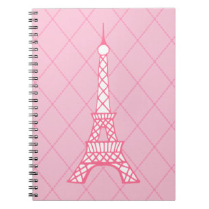 Paris Pink Eiffelturm Schüler Klassen Notizbuch Notizblock