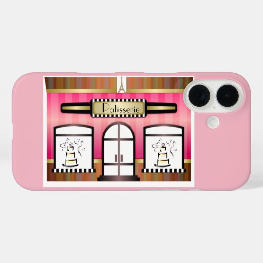 Paris Pink French Patisserie Case-Mate iPhone Hülle (Rückseite (Horizontal))