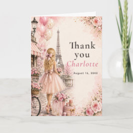Paris Pink Geburtstagsfeier Dankeskarte