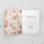 Paris Pink Geburtstagsfeier Dankeskarte (Innenseite)