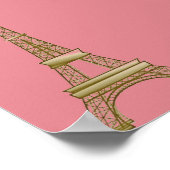 Paris Pink & Gold Eiffel Tower Poster (Ecke)