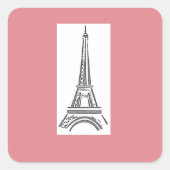 Paris Pink Heart Eiffel Tower Sticker (Vorderseite)