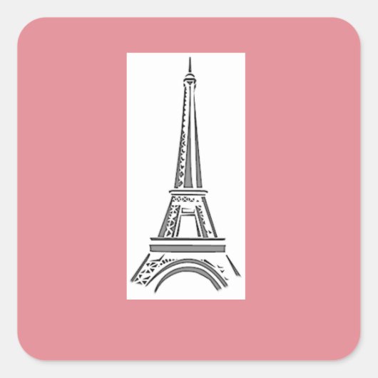 Paris Pink Heart Eiffel Tower Sticker (Vorderseite)