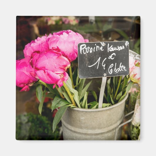 Paris Pink Market Flowers Photo Magnet (Vorne)