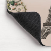 Paris Pink Rose Vines Eiffelturm Shabby Chic Mousepad (Ecke)