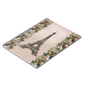 Paris Pink Rose Vines Eiffelturm Shabby Chic Notizblock (Linke Seite)