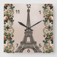 Paris Pink Rose Vines Eiffelturm Shabby Chic