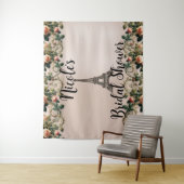 Paris Pink Rose Vines Eiffelturm Shabby Chic Wandteppich (Beispiel)