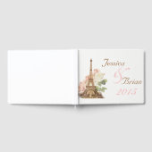 Paris Pink Rose Vintag Romantic Wedbook Gästebuch (Voll)