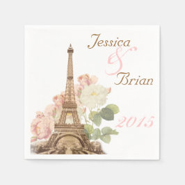 Paris Pink Rose Vintag Romantische Hochzeiten Napk Serviette
