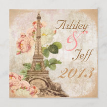 Paris Pink Rose Vintage Romantische Hochzeitseinla
