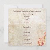 Paris Pink Rose Vintager romantischer Hochzeitsemp Einladung (Rückseite)