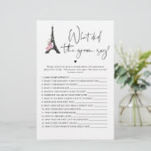 Paris pink schwarz Was hat der Bräutigam gesagt Sp (Stehend Vorderseite)