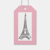Paris Pink Themed Eiffel Tower Party Geschenkanhänger (Vorderseite)