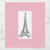 Paris Pink Themed Eiffel Tower Party Weinetikett (Einzelnes Label)