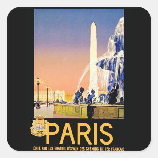 Paris ~ Place del la Concorde Quadratischer Aufkleber (Vorderseite)
