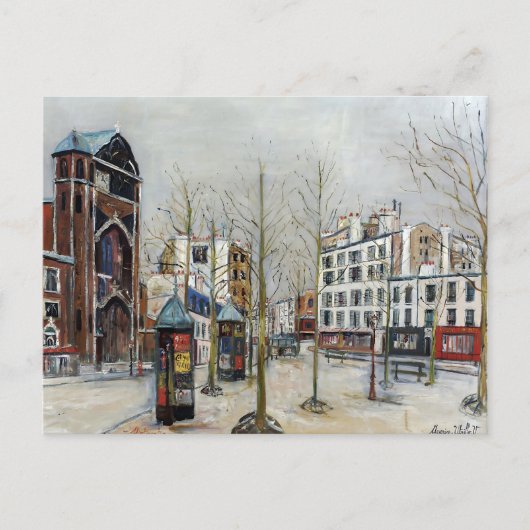 Paris, Place des Abbesses; Utrillo Postkarte (Vorderseite)