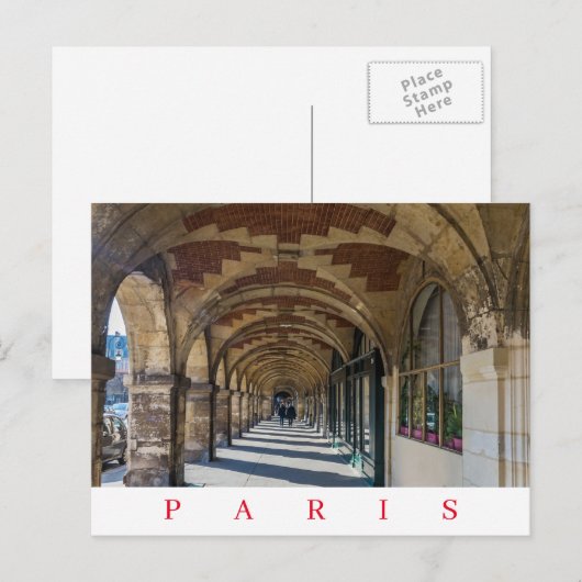 Paris Place des Vosges - Ansichtskarte Postkarte (Vorne/Hinten)