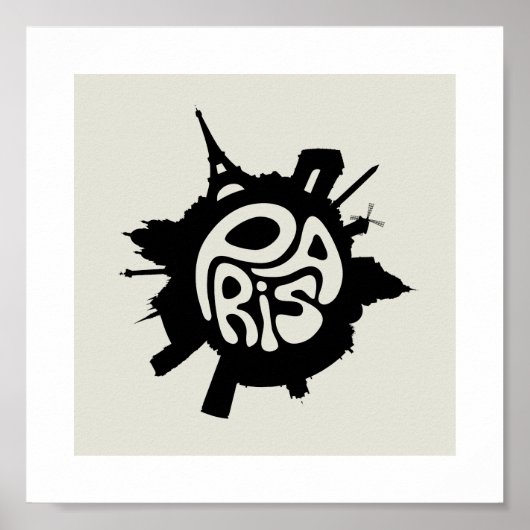 Paris Planet Typografy Poster (Vorne)
