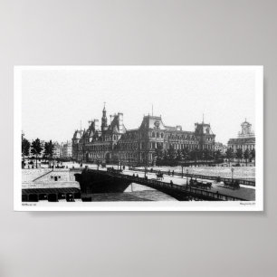 Paris Pont Bridge - Vintag Poster