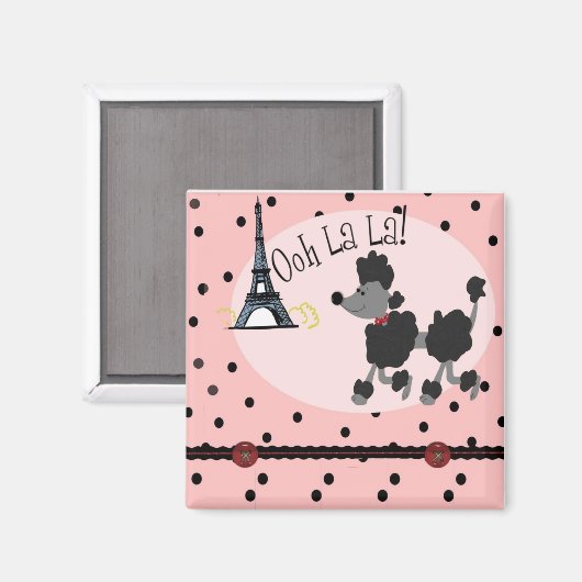 Paris Poodle Magnet (Vorderseite/Rückseite)