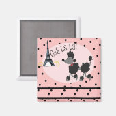Paris Poodle Magnet (Vorderseite/Rückseite)