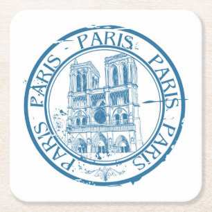 Paris Post Cancelation Briefmarke Rechteckiger Pappuntersetzer
