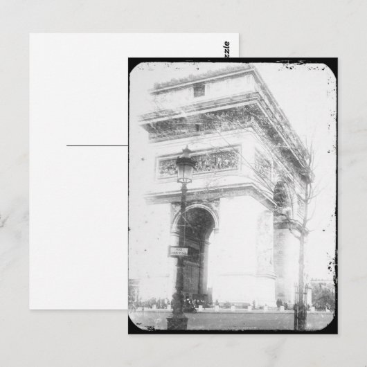 Paris Post Card, Arc de Triomphe, B&W Postkarte (Vorne/Hinten)