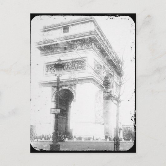 Paris Post Card, Arc de Triomphe, B&W Postkarte (Vorderseite)