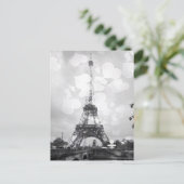 Paris Post Card, der Eiffelturm in B/W Postkarte (Stehend Vorderseite)