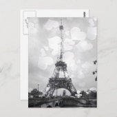 Paris Post Card, der Eiffelturm in B/W Postkarte (Vorne/Hinten)