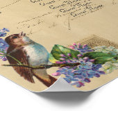Paris Postcard Bird auf Lilacs Seating Chart Poster (Ecke)