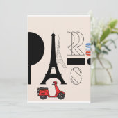 PARIS POSTCARD EINLADUNG (Stehend Vorderseite)