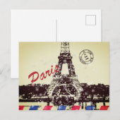 Paris Postcard Feiertagspostkarte (Vorne/Hinten)