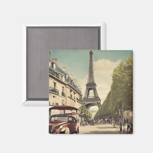 Paris Postcard Magnet (Vorderseite/Rückseite)