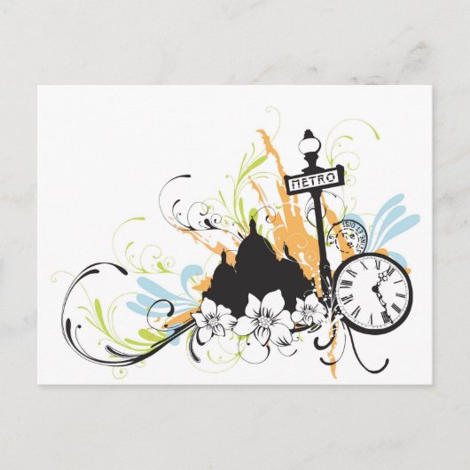 Paris Postcard Postkarte (Vorderseite)