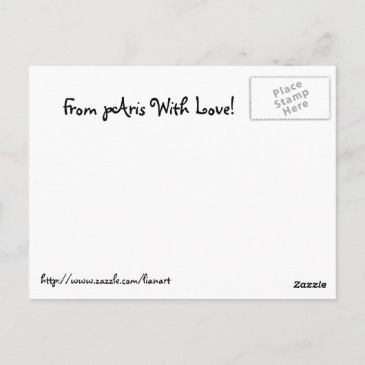 Paris Postcard Postkarte (Rückseite)