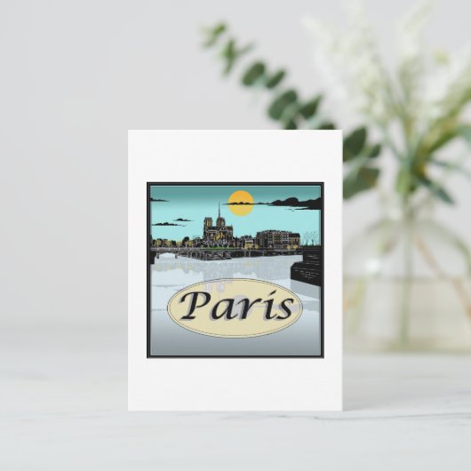 Paris Postcard Postkarte (Stehend Vorderseite)