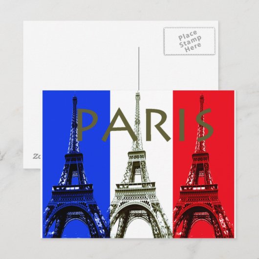 Paris Postcard Postkarte (Vorne/Hinten)