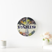 Paris: Poster Clock Runde Wanduhr (Zuhause)