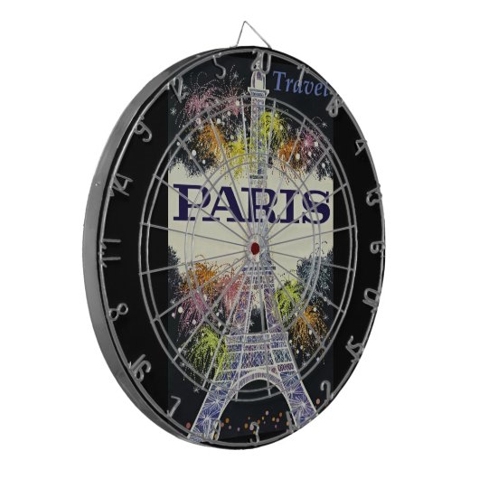 Paris: Poster Dart Board Dartscheibe (Vorderseite Links)