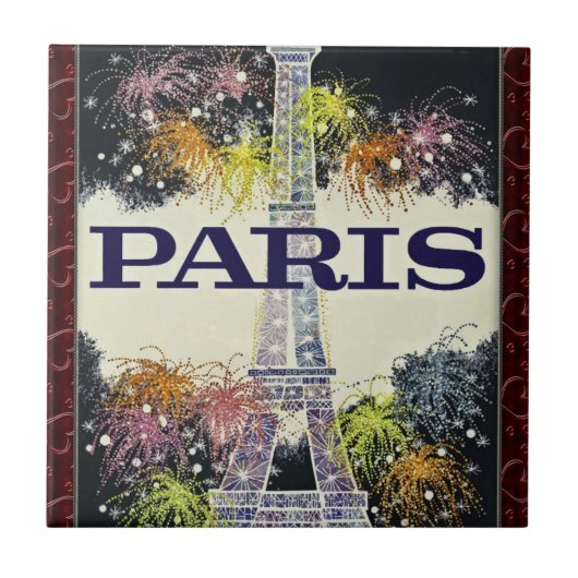 Paris: Poster Keramik Tile Fliese (Vorderseite)