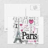 Paris Postkarte (Vorne/Hinten)