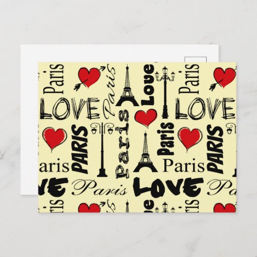 Paris Postkarte (Vorne/Hinten)