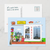 Paris Postkarte (Vorne/Hinten)
