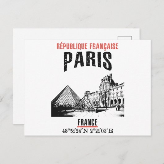 Paris Postkarte (Vorne/Hinten)