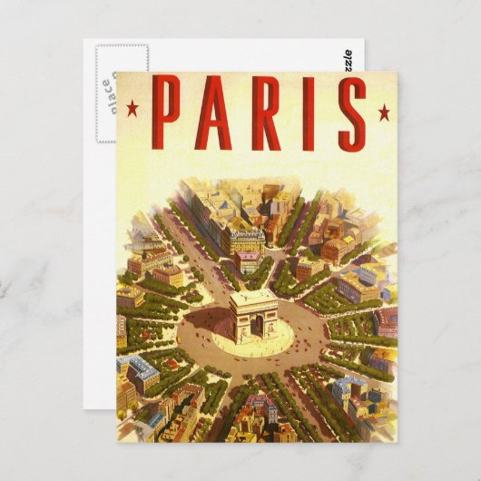 Paris Postkarte (Vorne/Hinten)