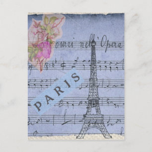 Paris Postkarte im Vintage Collage Stil