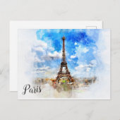 Paris Postkarten (Vorne/Hinten)