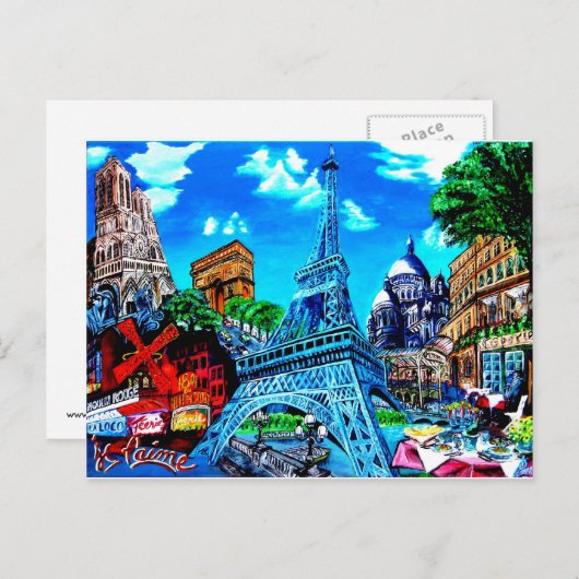 Paris Postkarten (Vorne/Hinten)